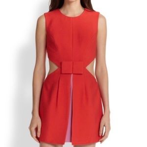 SIZE 6 BCBGMAXAZRIA RED CUTOUT DRESS